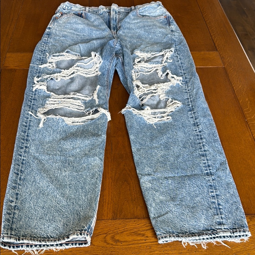Distressed Blue Jeans
